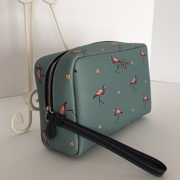 Coach Flamingo Print Cosmetic Case - Picture 3 of 8